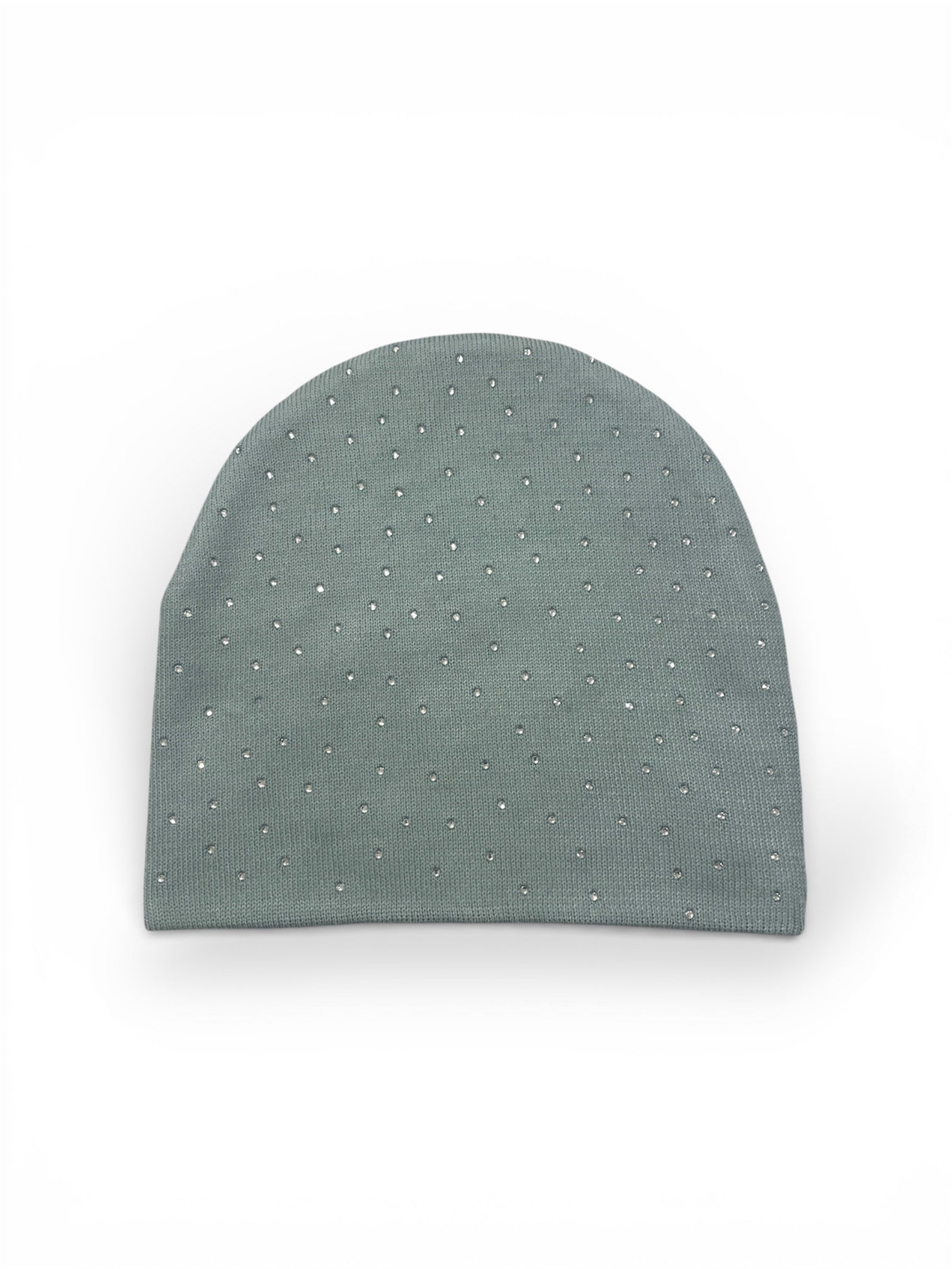 GREY RHINESTONE BEANIE