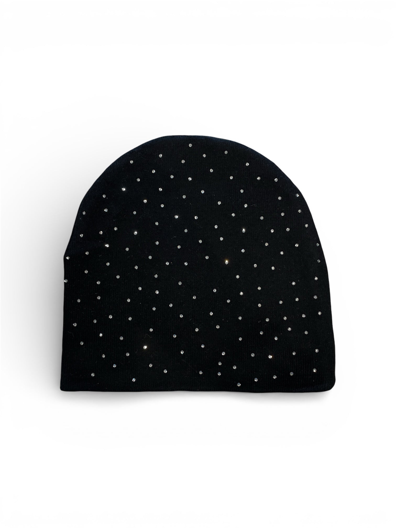 BLACK RHINESTONE BEANIE