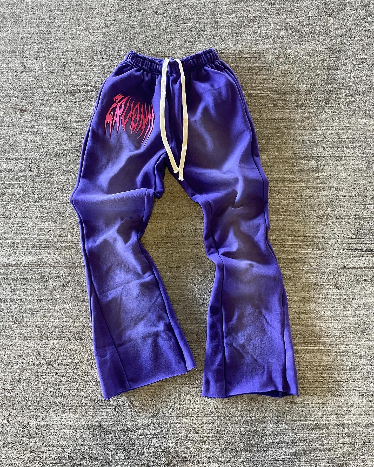 PINK JAGGED FLARED SWEATS M/3XL